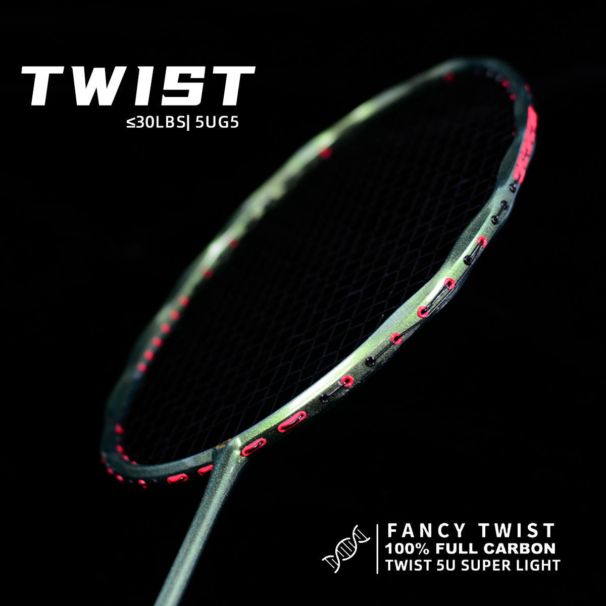 Badminton Background - مضرب بادمنتون TWIST مصنوع من ألياف