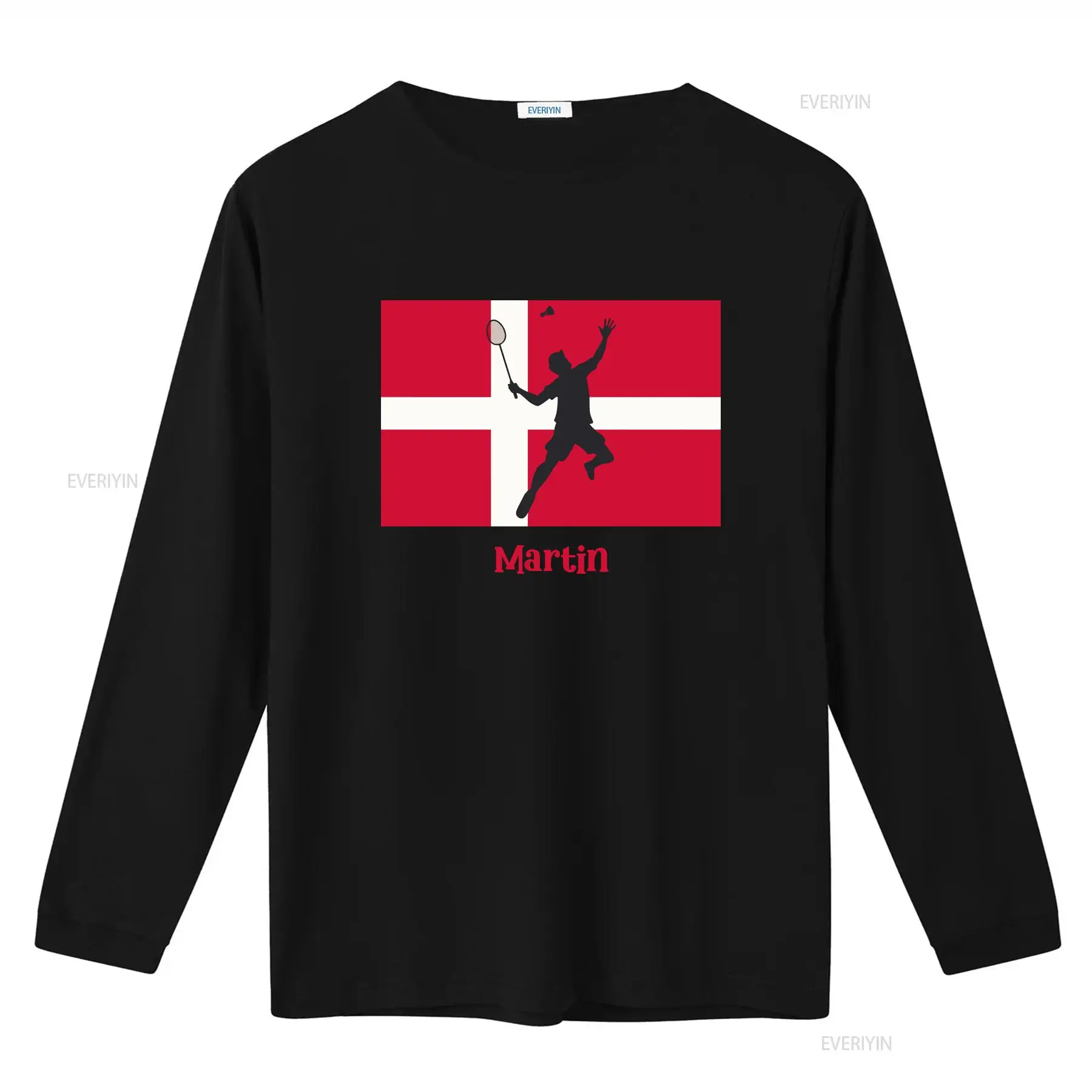 تي شيرت نسائي مخصص بتصميم علم  - مراجعة Badminton Denmark وسعره